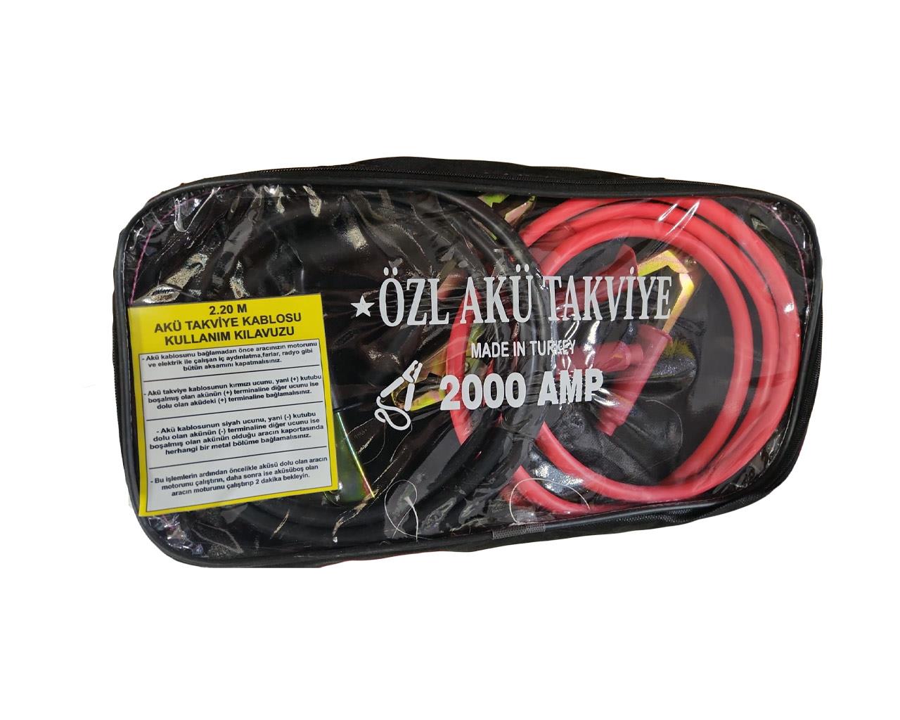 AKÜ TAKVİYE KABLOSU ÇANTALI 2000 AMPER 220CM